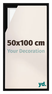 Lyon MDF Cornice a Cassetta 50x100cm Nero Opaco Davanti Dimensione | Yourdecoration.it