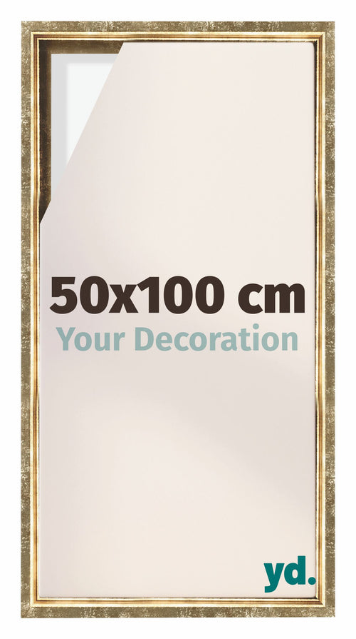 Lyon MDF Cornice a Cassetta 50x100cm Oro Antico Davanti Dimensione | Yourdecoration.it