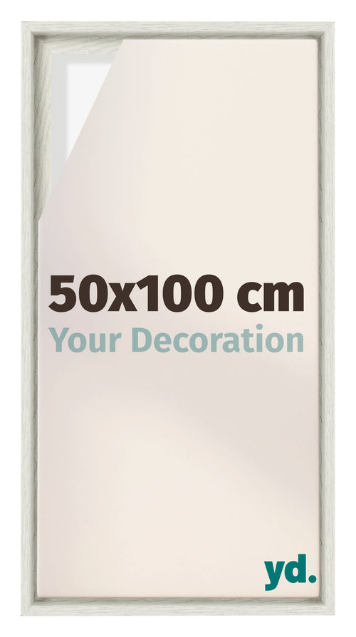 Lyon MDF Cornice a Cassetta 50x100cm White Wash Davanti Dimensione | Yourdecoration.it