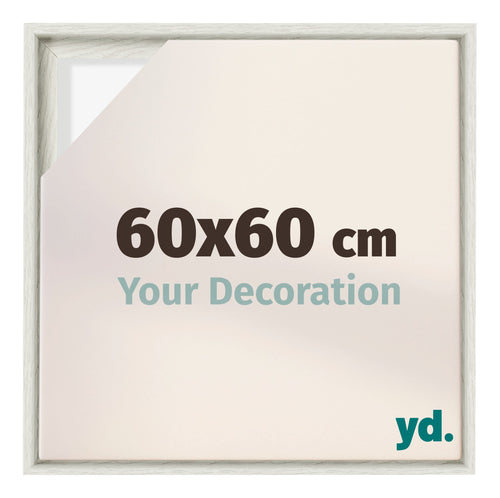 Lyon MDF Cornice a Cassetta 60x60cm White Wash Davanti Dimensione | Yourdecoration.it