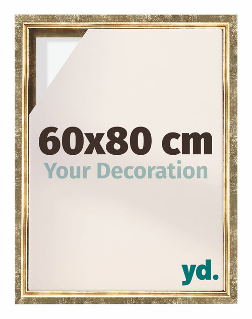 Lyon MDF Cornice a Cassetta 60x80cm Oro Antico Davanti Dimensione | Yourdecoration.it