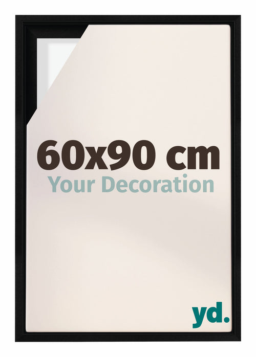 Lyon MDF Cornice a Cassetta 60x90cm Nero Opaco Davanti Dimensione | Yourdecoration.it