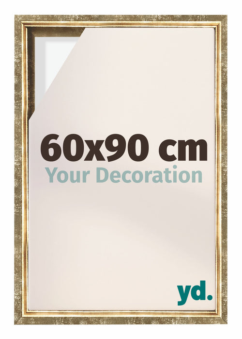 Lyon MDF Cornice a Cassetta 60x90cm Oro Antico Davanti Dimensione | Yourdecoration.it