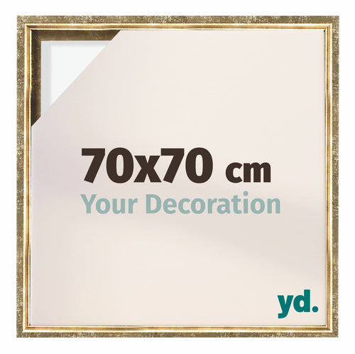 Lyon MDF Cornice a Cassetta 70x70cm Oro Antico Davanti Dimensione | Yourdecoration.it