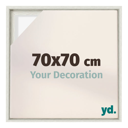 Lyon MDF Cornice a Cassetta 70x70cm White Wash Davanti Dimensione | Yourdecoration.it