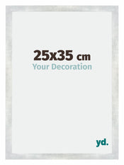 Mura MDF Cornice 25x35cm Argento Lucido Vintage Davanti Dimensione | Yourdecoration.it