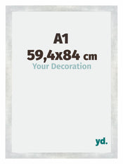 Mura MDF Cornice 59 4x84cm Argento Lucido Vintage Davanti Dimensione | Yourdecoration.it