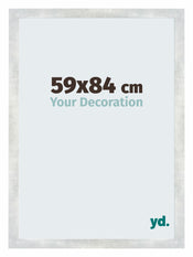 Mura MDF Cornice 59x84cm Argento Lucido Vintage Davanti Dimensione | Yourdecoration.it