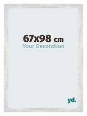 Mura MDF Cornice 67x98cm Argento Lucido Vintage Davanti Dimensione | Yourdecoration.it