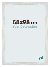 Mura MDF Cornice 68x98cm Argento Lucido Vintage Davanti Dimensione | Yourdecoration.it