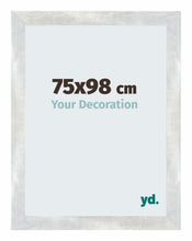 Mura MDF Cornice 75x98cm Argento Lucido Vintage Davanti Dimensione | Yourdecoration.it