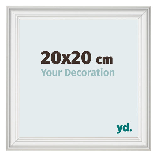 Cornice 20x20cm Bianco Spazzato MDF Lazio Davanti Dimensione | Yourdecoration.it