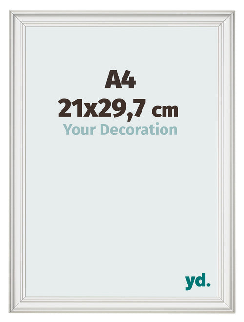 Cornice 21x29 7cm A4 Bianco Spazzato MDF Lazio Davanti Dimensione | Yourdecoration.it