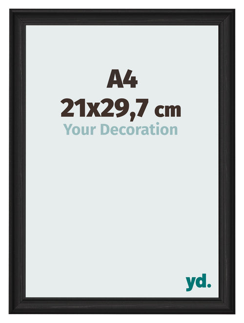 Cornice 21x29 7cm A4 Grana Di Legno Nero MDF Lazio Davanti Dimensione | Yourdecoration.it