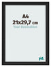 Cornice 21x29 7cm A4 Grana Di Legno Nero MDF Lazio Davanti Dimensione | Yourdecoration.it