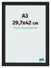 Cornice 29 7x42cm A3 Grana Di Legno Nero MDF Lazio Davanti Dimensione | Yourdecoration.it