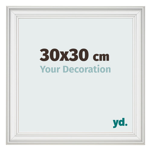 Cornice 30x30cm Bianco Spazzato MDF Lazio Davanti Dimensione | Yourdecoration.it