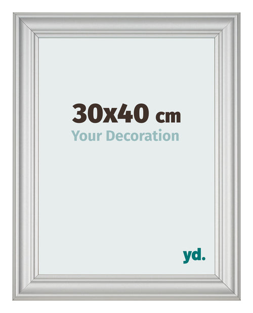 Cornice 30x40cm Argento Opaco MDF Lazio Davanti Dimensione | Yourdecoration.it