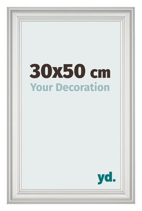 Cornice 30x50cm Bianco Spazzato MDF Lazio Davanti Dimensione | Yourdecoration.it
