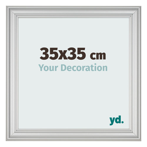 Cornice 35x35cm Argento Opaco MDF Lazio Davanti Dimensione | Yourdecoration.it