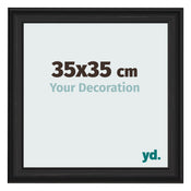 Cornice 35x35cm Grana Di Legno Nero MDF Lazio Davanti Dimensione | Yourdecoration.it