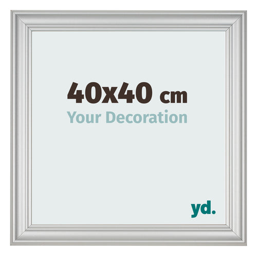 Cornice 40x40cm Argento Opaco MDF Lazio Davanti Dimensione | Yourdecoration.it