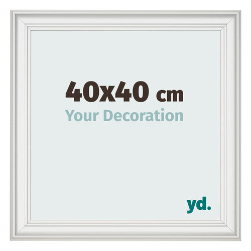 Cornice 40x40cm Bianco Spazzato MDF Lazio Davanti Dimensione | Yourdecoration.it