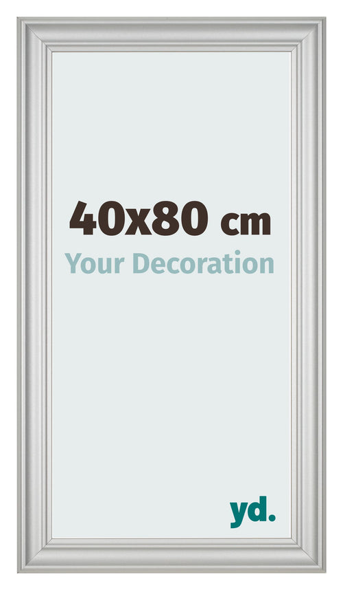 Cornice 40x80cm Argento Opaco MDF Lazio Davanti Dimensione | Yourdecoration.it