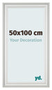 Cornice 50x100cm Bianco Spazzato MDF Lazio Davanti Dimensione | Yourdecoration.it