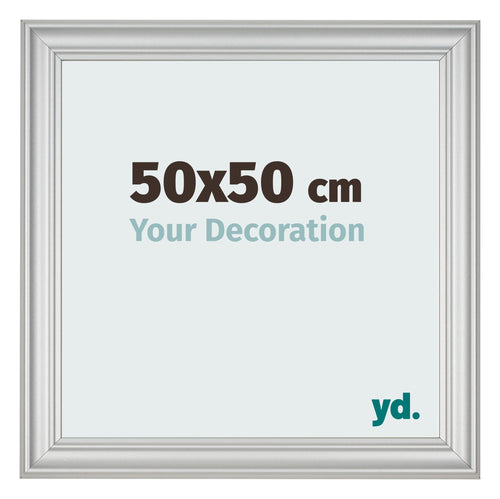 Cornice 50x50cm Argento Opaco MDF Lazio Davanti Dimensione | Yourdecoration.it