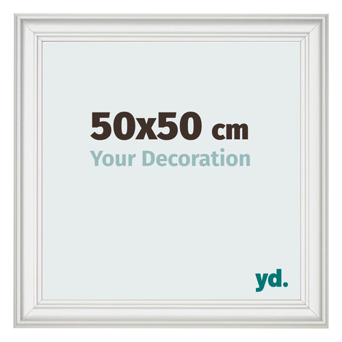 Cornice 50x50cm Bianco Spazzato MDF Lazio Davanti Dimensione | Yourdecoration.it