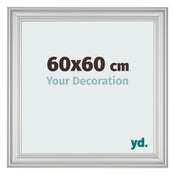 Cornice 60x60cm Argento Opaco MDF Lazio Davanti Dimensione | Yourdecoration.it