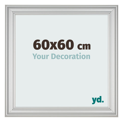 Cornice 60x60cm Argento Opaco MDF Lazio Davanti Dimensione | Yourdecoration.it