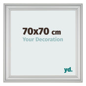 Cornice 70x70cm Argento Opaco MDF Lazio Davanti Dimensione | Yourdecoration.it