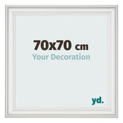 Cornice 70x70cm Bianco Spazzato MDF Lazio Davanti Dimensione | Yourdecoration.it