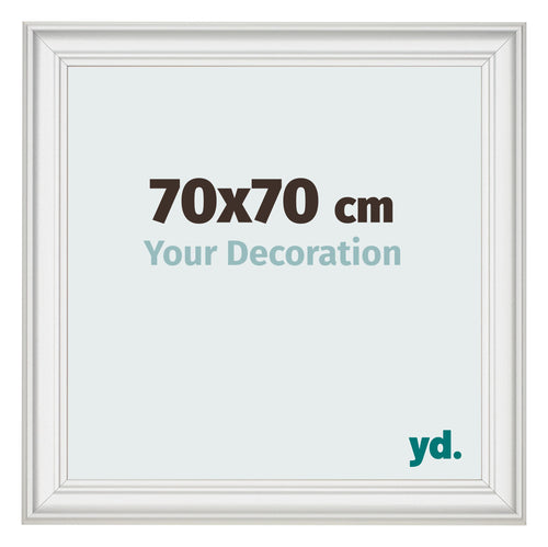 Cornice 70x70cm Bianco Spazzato MDF Lazio Davanti Dimensione | Yourdecoration.it