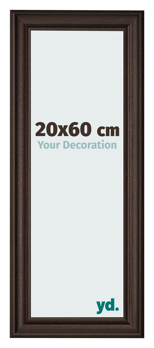 Cornice 20x60cm Quercia Scura MDF Lazio Davanti Dimensione | Yourdecoration.it