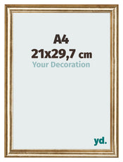 Cornice 21x29 7cm A4 Oro Antico MDF Lazio Davanti Dimensione | Yourdecoration.it