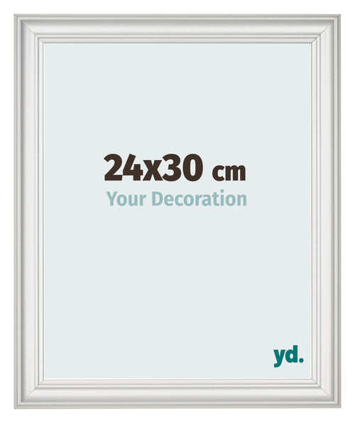 Cornice 24x30cm Bianco Spazzato MDF Lazio Davanti Dimensione | Yourdecoration.it