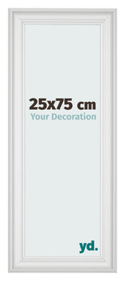 Cornice 25x75cm Bianco Spazzato MDF Lazio Davanti Dimensione | Yourdecoration.it