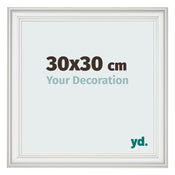 Cornice 30x30cm Bianco Spazzato MDF Lazio Davanti Dimensione | Yourdecoration.it