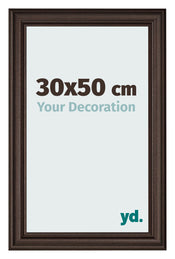 Cornice 30x50cm Quercia Scura MDF Lazio Davanti Dimensione | Yourdecoration.it