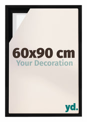 Lyon MDF Cornice a Cassetta 60x90cm Nero Opaco Davanti Dimensione | Yourdecoration.it