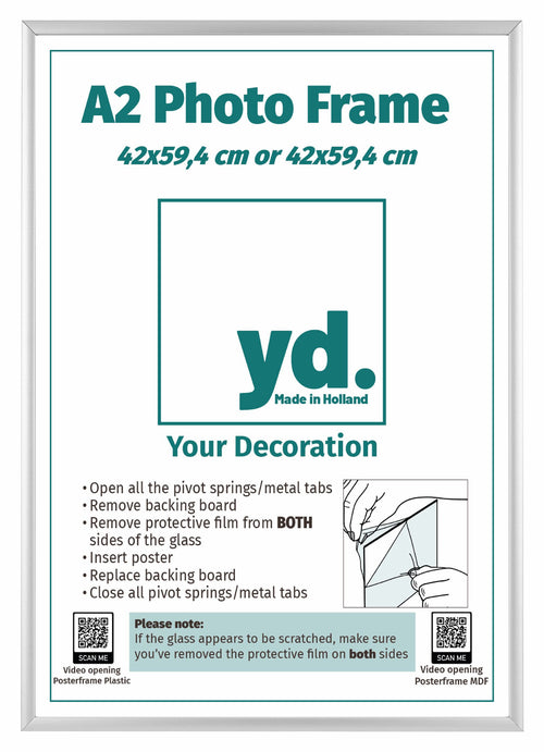 Aurora Alluminio Cornice 42x59-4cm Obliquo Davanti Inserto Papier | Yourdecoration.it