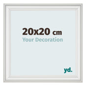 Cornice 20x20cm Bianco Spazzato MDF Lazio Davanti Dimensione | Yourdecoration.it