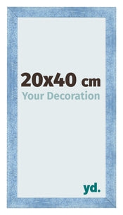 Cornice 20x40cm Blu Acceso Spazzato MDF Pisa Davanti Dimensione | Yourdecoration.it