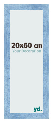 Cornice 20x60cm Blu Acceso Spazzato MDF Pisa Davanti Dimensione | Yourdecoration.it