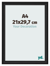 Cornice 21x29 7cm A4 Grana Di Legno Nero MDF Lazio Davanti Dimensione | Yourdecoration.it