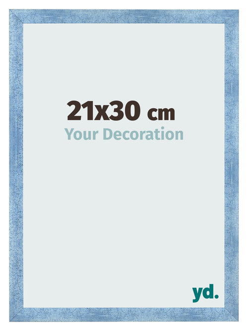 Cornice 21x30cm Blu Acceso Spazzato MDF Pisa Davanti Dimensione | Yourdecoration.it