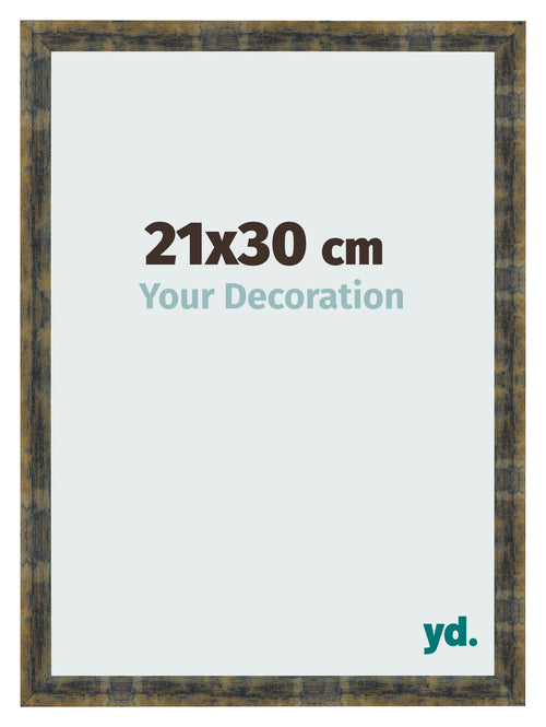 Cornice 21x30cm Blu Oro Fondente MDF Pisa Davanti Dimensione | Yourdecoration.it